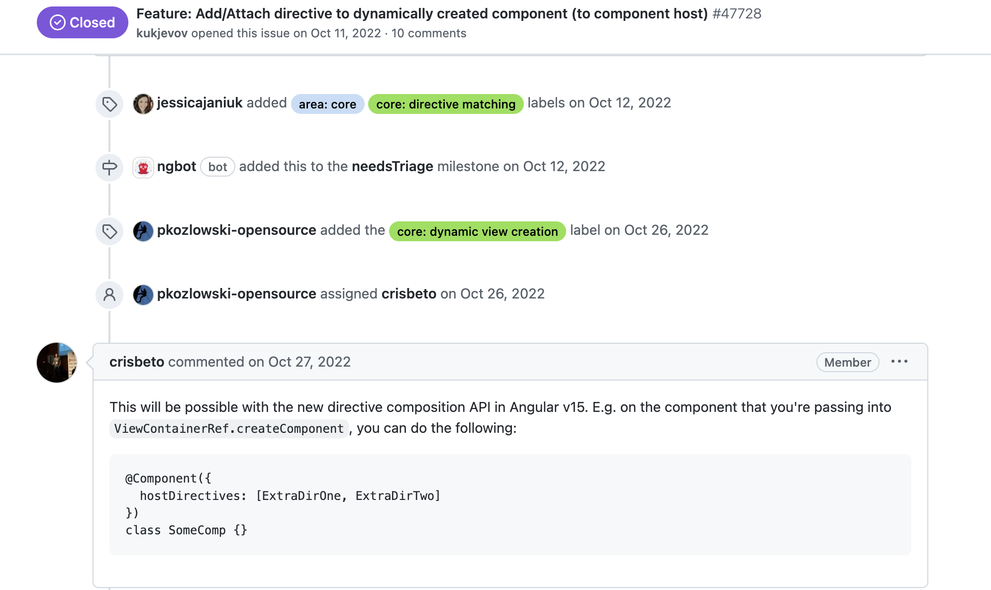 Angular 指令组合 API—— hostDirectives